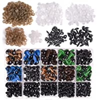 KUUQA 320 Piezas 6-12mm Coloridos Vistoso Ojos de Seguridad Ojos de Plastic y 50 Piezas de Narices de Seguridad con 370…